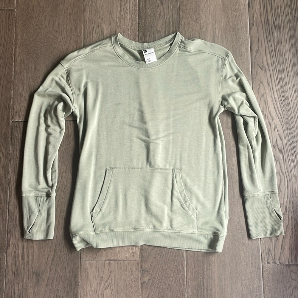 sage green long sleeve shirt with pockets